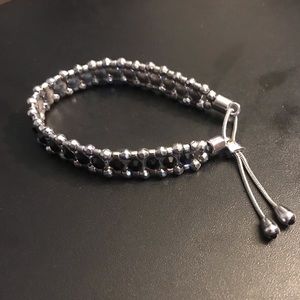 WHBM - Black/ Silver Stretch Bracelet